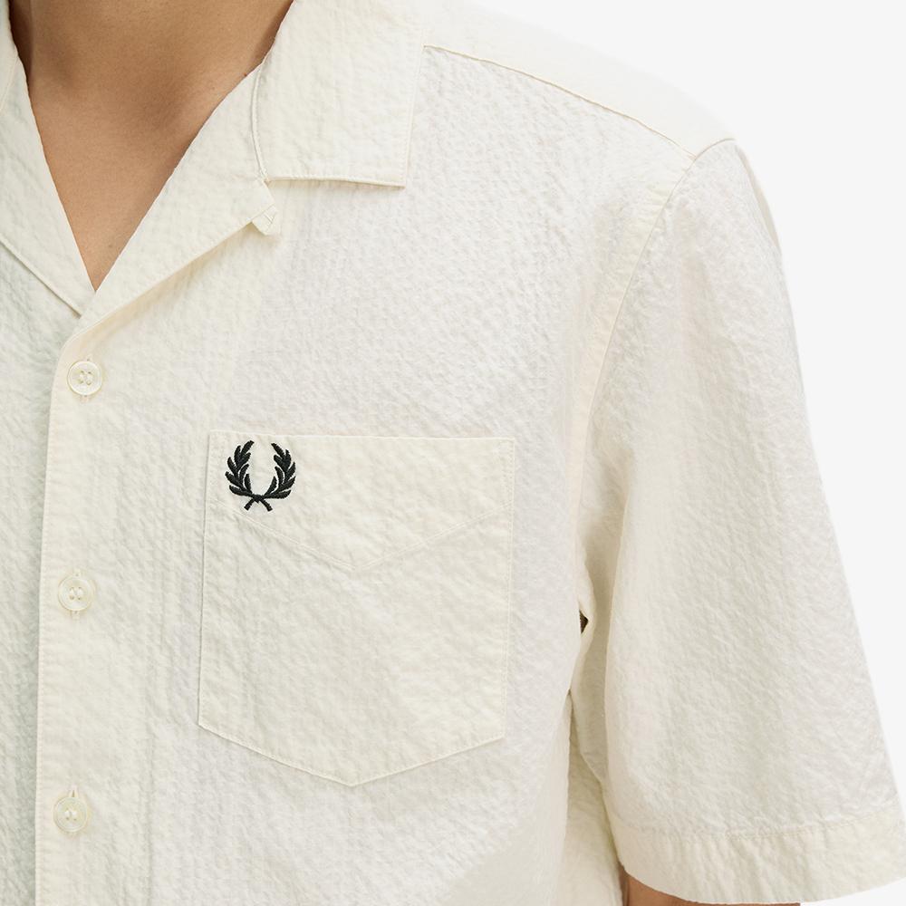 FRED PERRY [Sharp] Seersucker Revere Collar Shirt - Ecru Afpm2612471-560