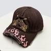 Baseball Flag Flame Letteringing Alphabet Stitched Street Urban Style Niche Women  Men Her Him For Fresh Caps Peaked Hats Sunshade Broken Eave