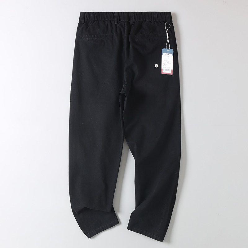 Export Export Daily Order Tail Goods Spring & Fall Pure Color Washed Full Cotton Casual Pants Men Fashion All-Matching Straight-Leg Trousers