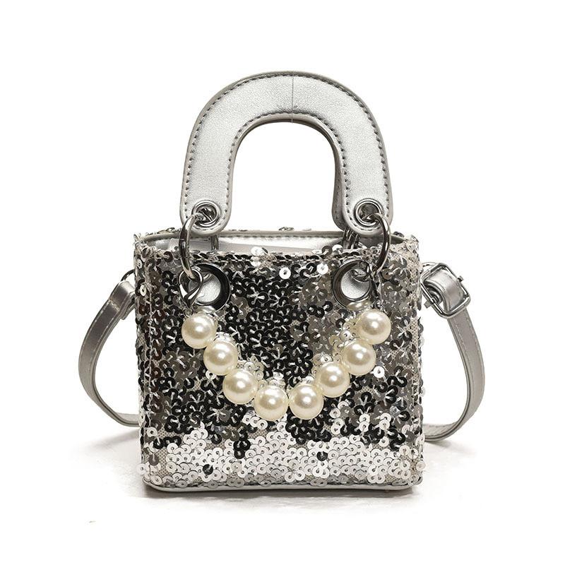 Korean Style Fashion Glitter Girls Shoulder  Sweet Pearl Crossbody  Mini