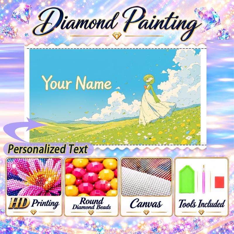 Personalized Gardevoir Diamond Art Custom Name 5D Diamond Painting Full Drill DIY Craft