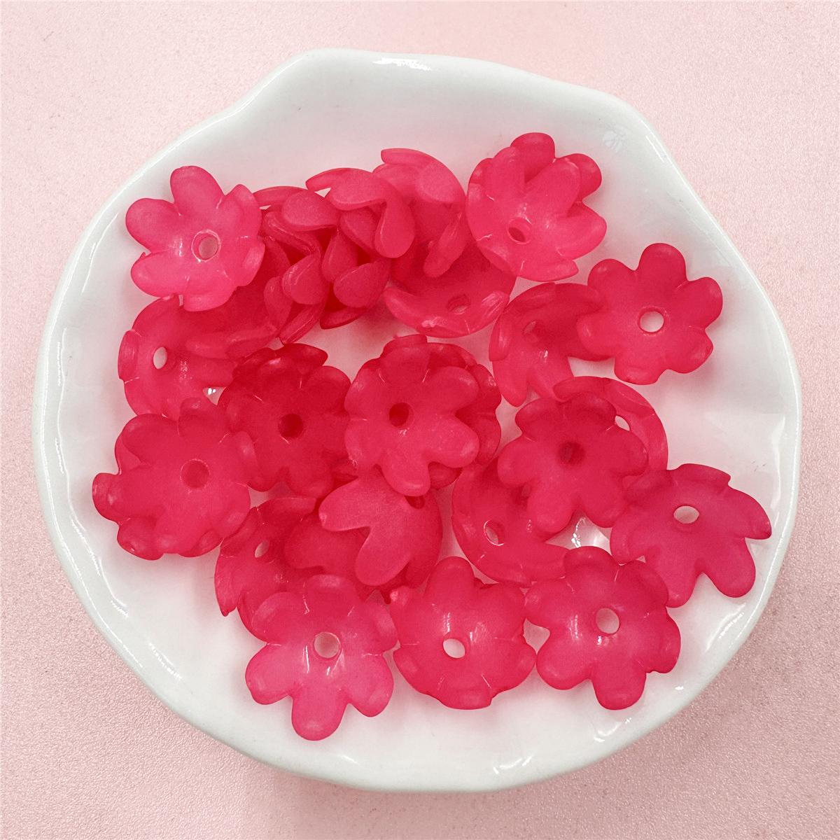 

Акриловые 14 мм матовые цветочные модные серьги 30 шт. для браслета, ожерелья, изготовления брелока, ювелирных изделий своими руками, аксессуары, свободные бусины about 14mm 30pcs ярко-розовый