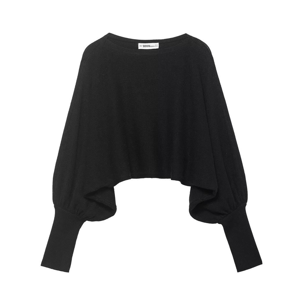 European and American Style, New Women's Clothing, Fashionable, Versatile, Cross-border Temperament Simple Short Knitted Sweater