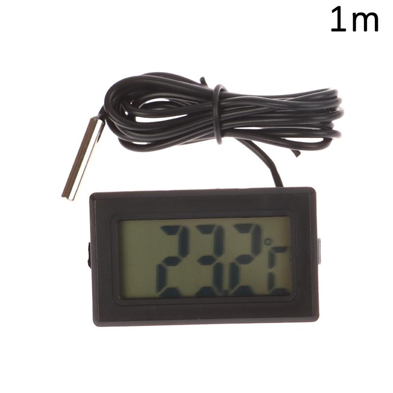

Fy-10 Мини ЖК-цифровой термометр для аквариума, автомобиля, водяной бани, тестер температуры, детектор, монитор, встроенный датчик температуры 1m чёрный