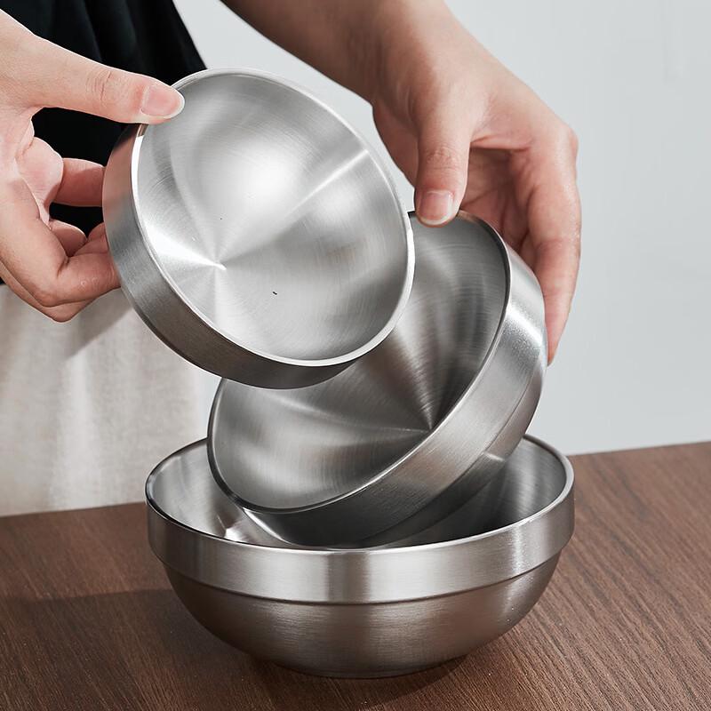 ZISIZ Korean Stainless Steel Anti-Scald Double-Layer Bowl