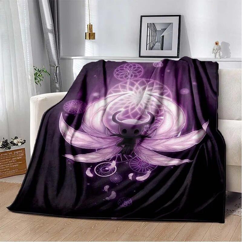 Spill Hollow Knight 3D-trykket Kunst Fleecepledd for Senger Fottur Piknik Tykk Dyne Sengeteppe Fleece Kastepledd