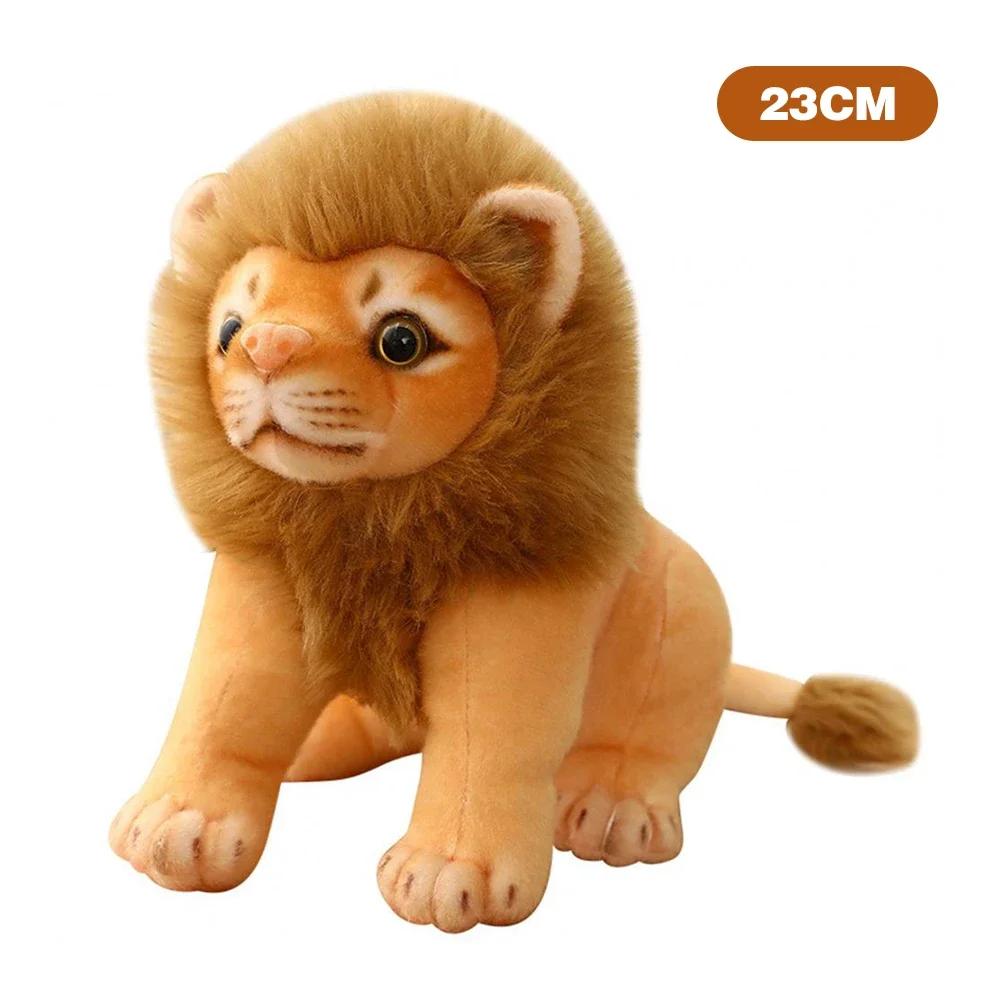 Lion Plush Dolls Tiger Animal Lifelike Doll Pillow Yellow Leopard Stuffed Toys Simulated Cheetah Kids Toys Christmas Gifts Decor