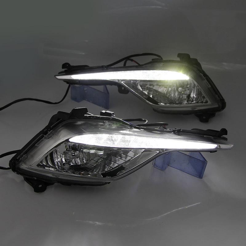 Compatible Sonata 8th Gen LED Daytime Running & Fog Lights Assembly for 2013/14/15 Models.
