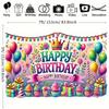 2D Happy Birthday Banner Backdrop Pastel Balloon Gift Box Party Decoration Prop