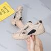 Women Shoes 2025 Spring New Breathable Mesh Non Slip Women Platform Sneakers Comfort Height Increase Lace-up Sewing Casual Shoes
