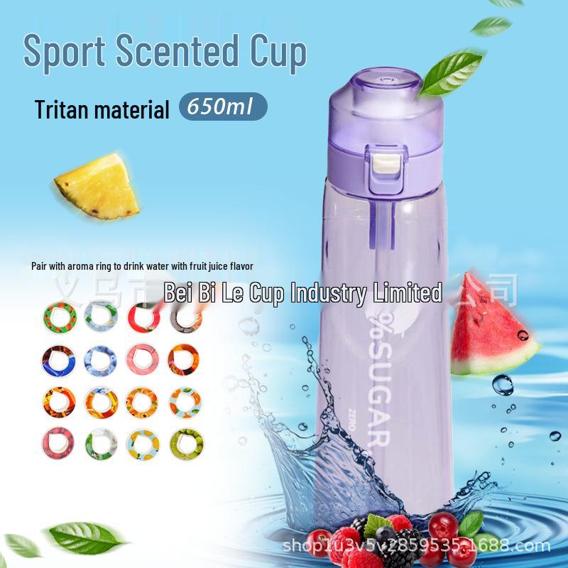 High-Capacity Flavored Tritan Water Bottle Set with Aroma Ring - Heat Resistant and In Stock