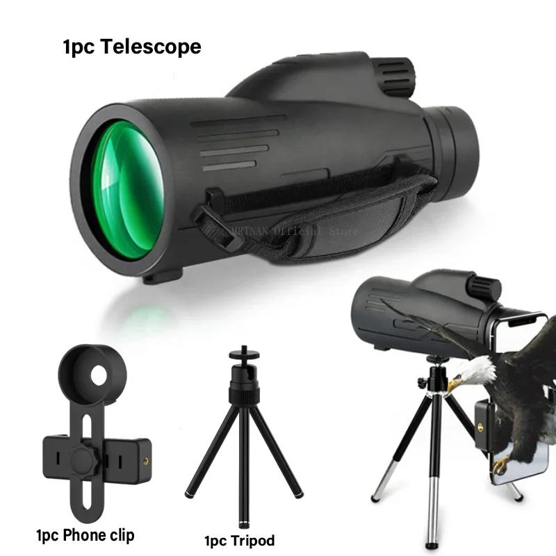 Powerful 50X60 Monocular Portable Professional Telescope with Low Light Night Vision Long Range for Hunting Camping