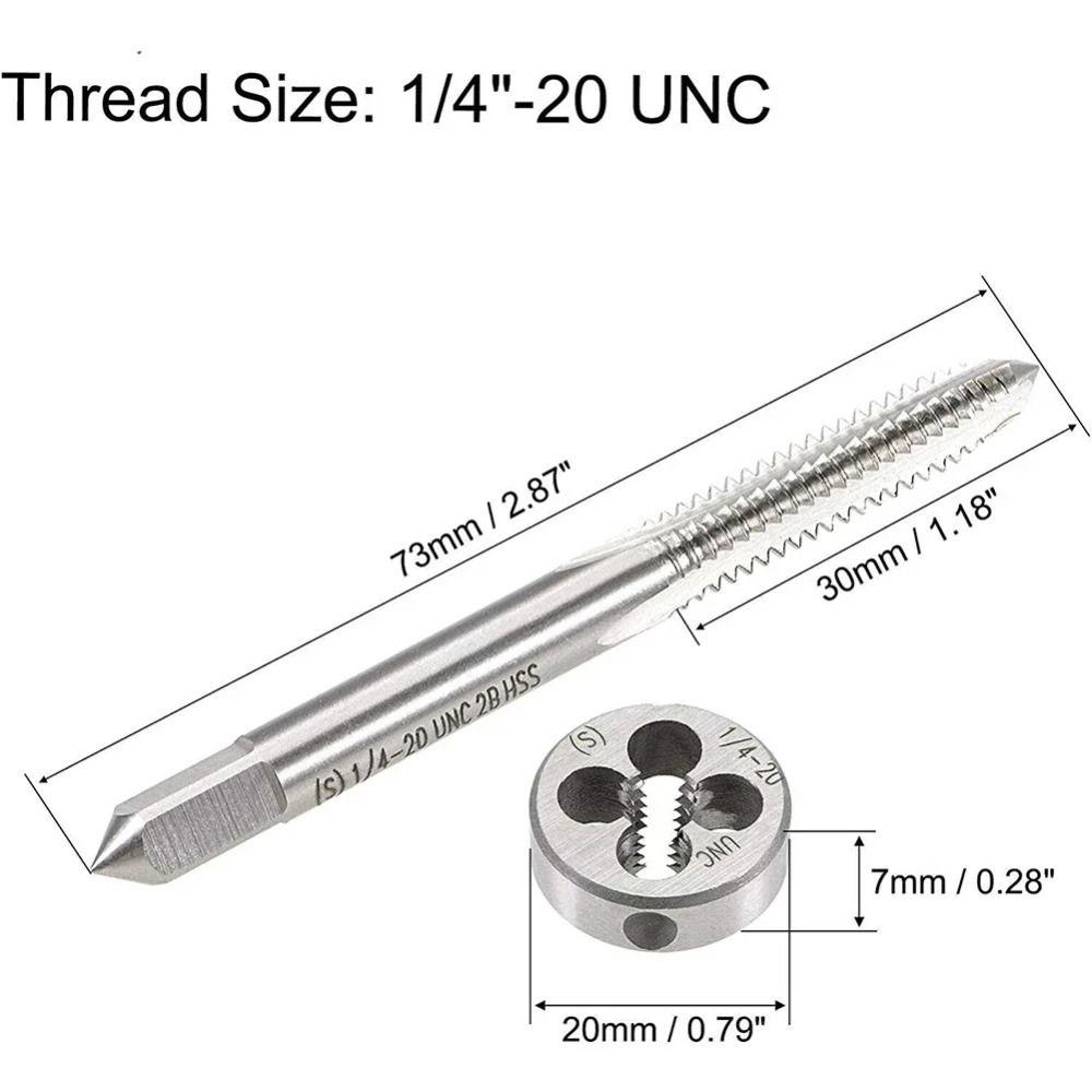 R1/4 Tap and Die Set 1/4"-20BSW Metric Screw Thread Tap Pratical Right Hand Thread  Plug Tap