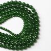 Dunkelgrüne Chalcedon Jaden Naturstein 15" Glatte Lose Zwischenperlen 4/6/8/10/12mm für Schmuckherstellung DIY Armbänder Anhänger Zubehör