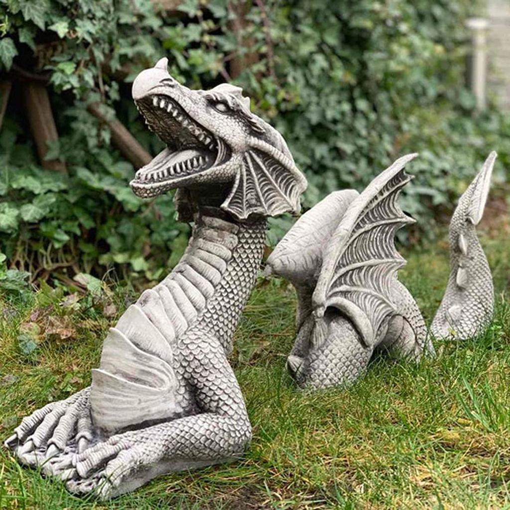 Buy Gothic Dragon Statues Fantasy Animal Dragon Figures Art Garden ...
