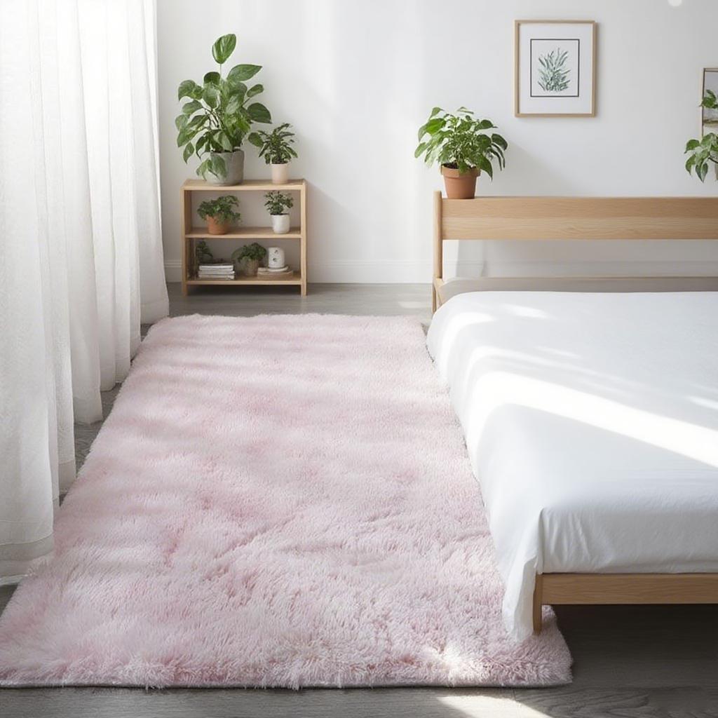 

Пушистый серый ковер для гостиной, супермягкий ковер с длинным ворсом для спальни, нескользящий детский домашний декор, пушистый прикроватный коврик 200X300cm 79X118in светло-розовый