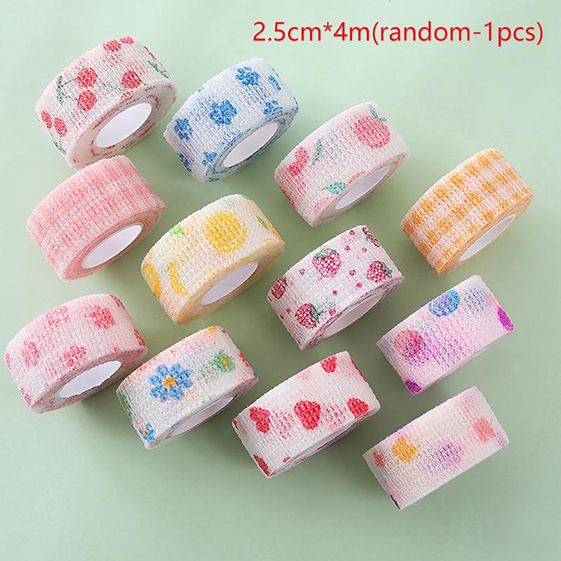 

2M/4M Бинт для защиты пальцев при маникюре Милый Гибкий Защита от УФ-лучей Нетканый Инструмент для маникюра Дышащая Обмотка Самоклеящаяся Лента Спортивный Инвентарь 2.5cm*4m