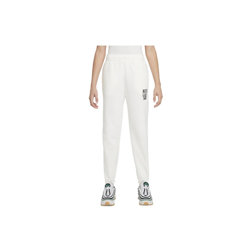 Nike Sportswear Letter Lace-Up Casual Tapered Knit Joggers Kids Joggers Sail-White FZ4720-133