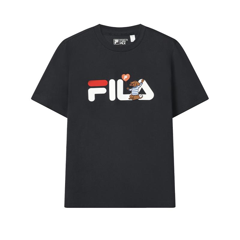 FILA Original Classic Versatile Comfortable Sports Casual T-Shirt Men tops Legendary-Blue F61M629101FNV XL