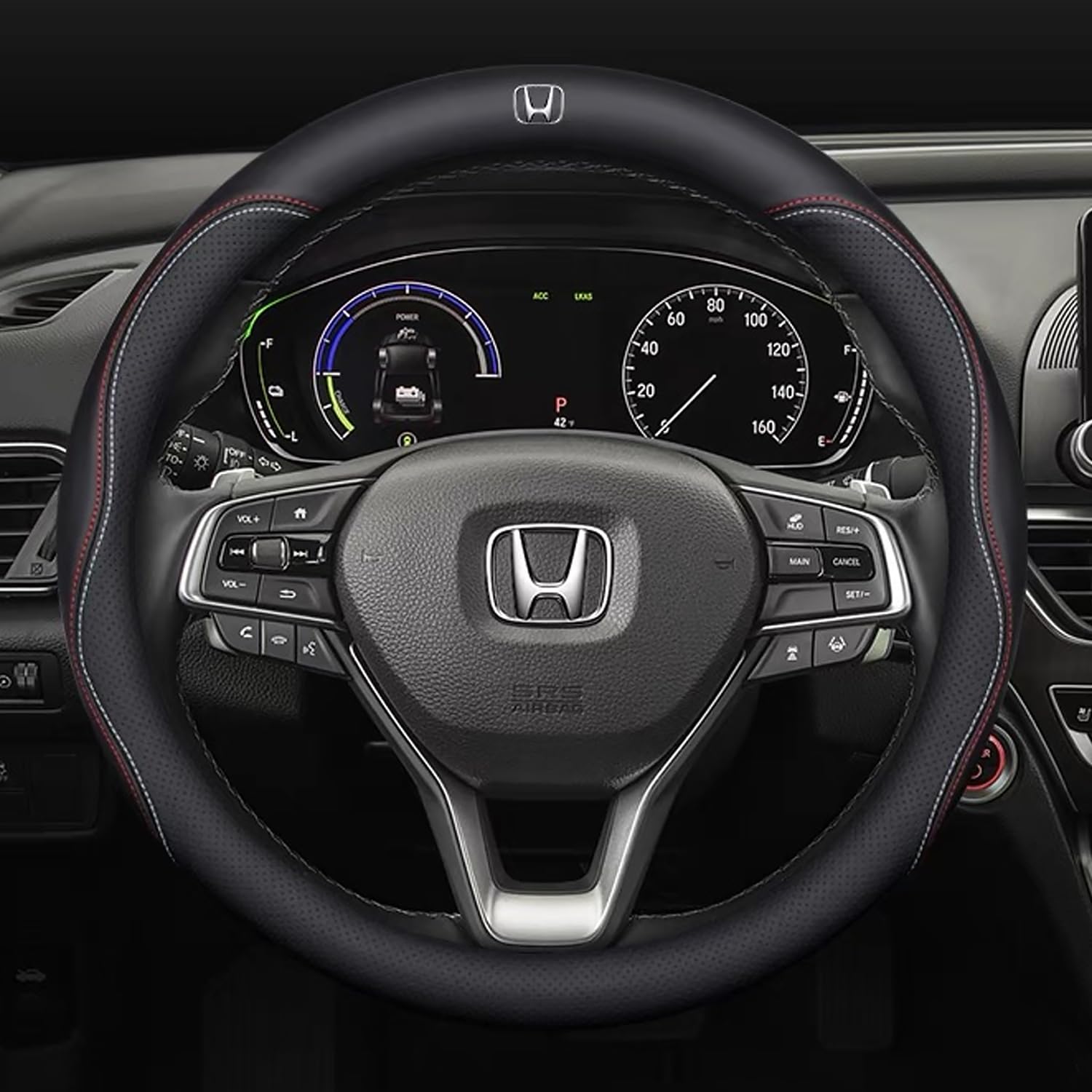 

QiuFu Чехол на руль Honda, Чехол на руль автомобиля, Натуральная кожа, N-BOX CR-V Binzhi чёрный