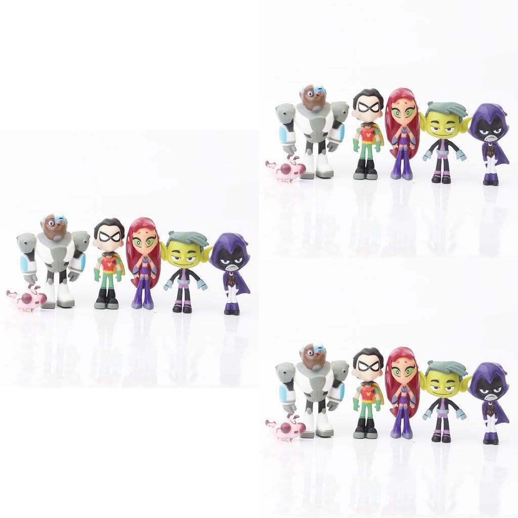 Lebhafte Teen Titans Go Anime-Figuren mit Robin Raven Beast Boy Starfire