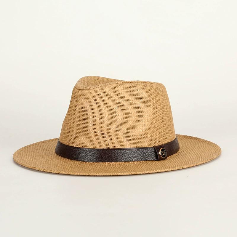 Panama Woven Straw Sun Hat  Jazz  Hat Men'S And Women'S  Sun Shading Beach Hat Sun Protection Hat  Sombrero Hombre
