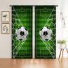 Set Of 2 Football Patterned Printed Curtains Window Decorations Home Room Curtain Made Polyester