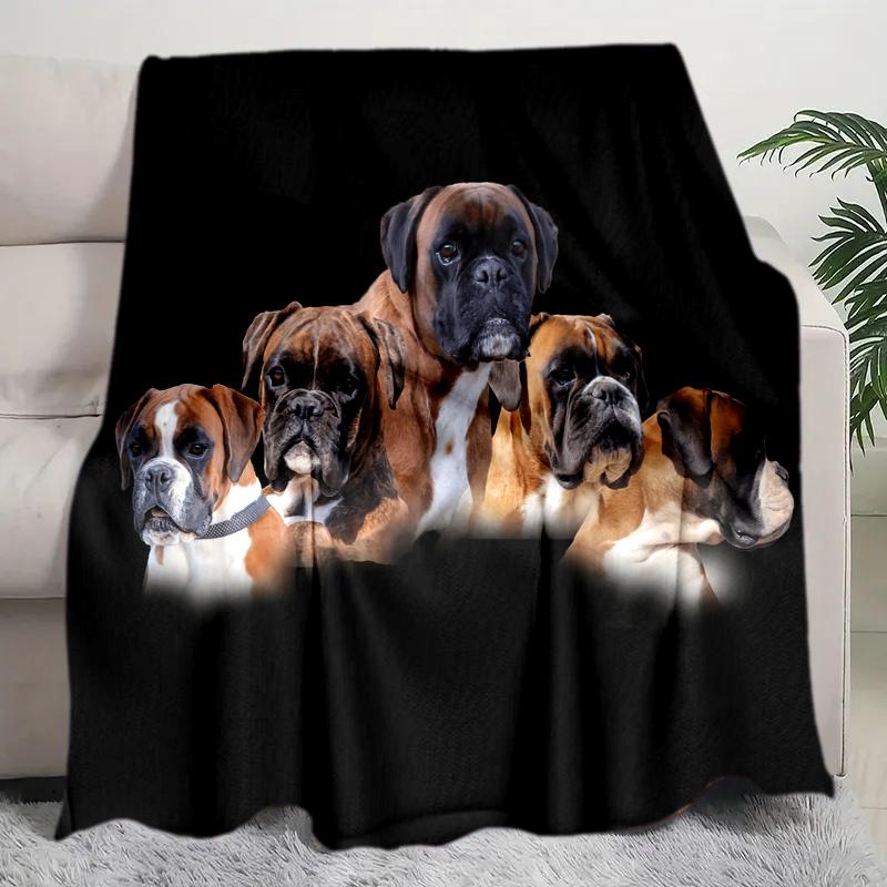 1PC Dog cute printed blanket, all season lightweight home office outdoor nap multifunctional blanket A5