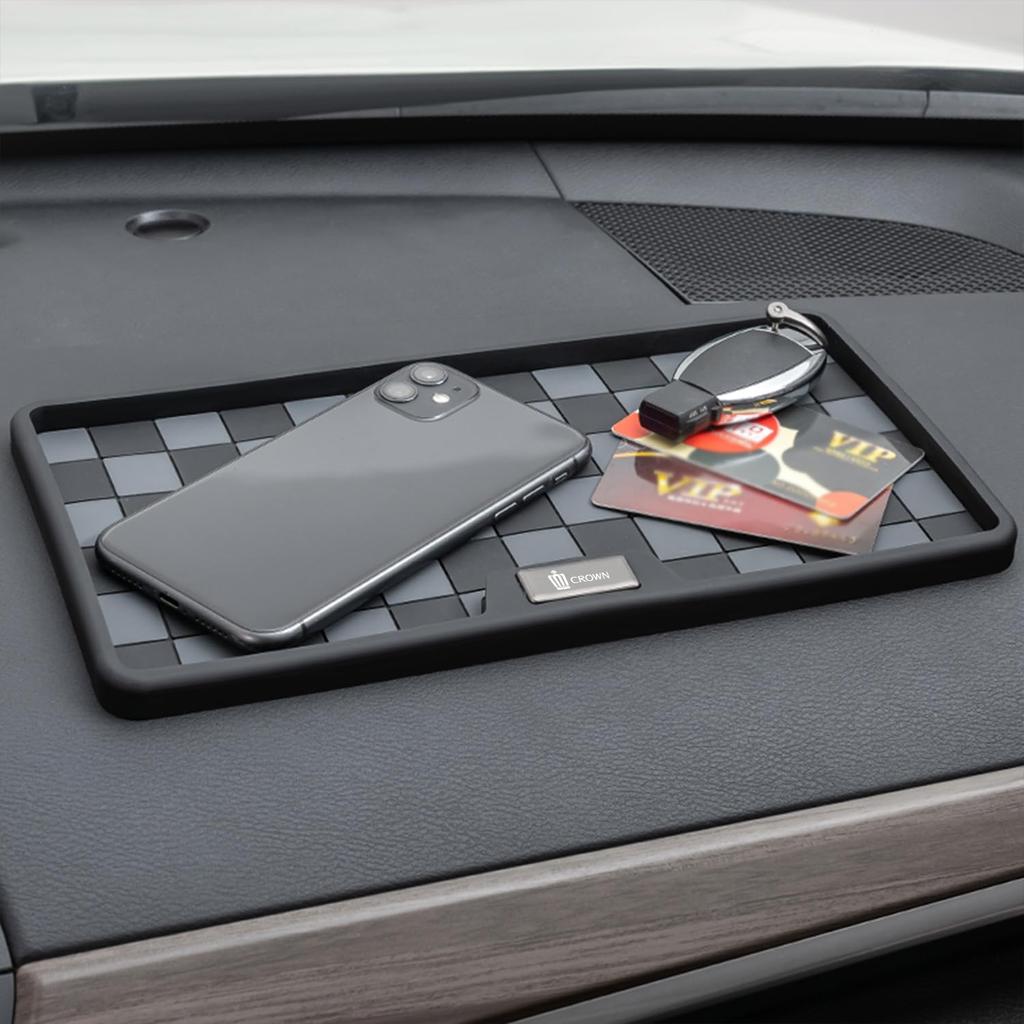 Fumezu Car Compatible with Toyota Dashboard Car Super Strong Englund Stylish Black Non-Slip Mat, Crown, Mat, Anti-Slip Pad, Ornament, Adhesive, Style,