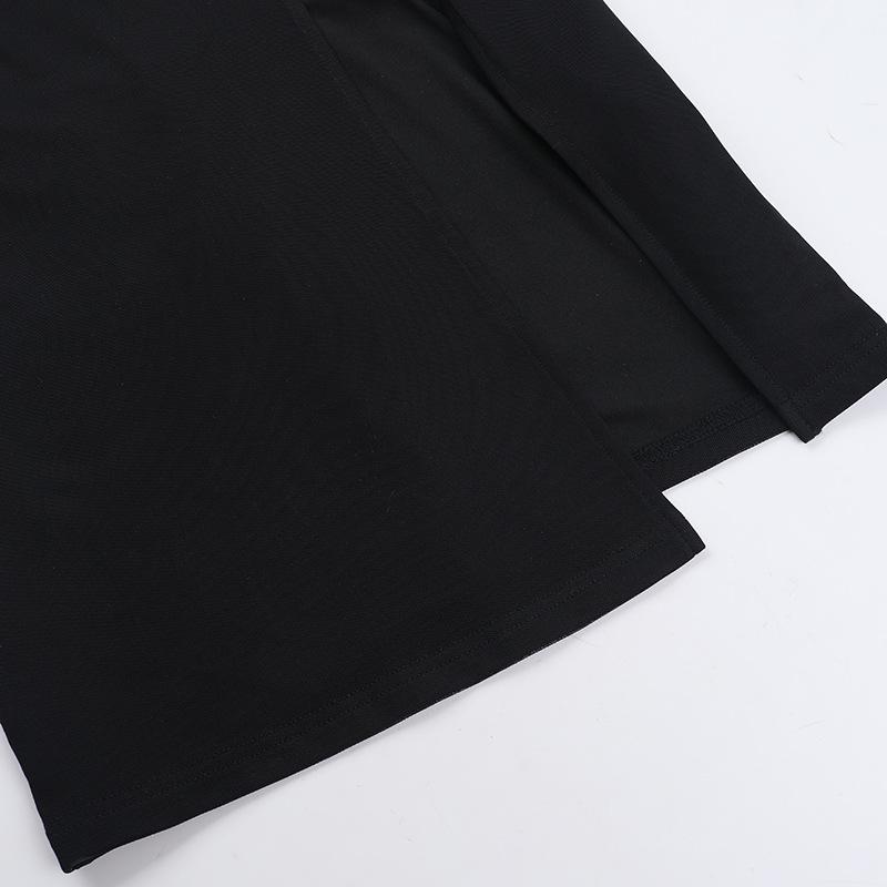 Høst Dame Temperament Sexy Slim Blonder Mesh Halter Splittkjole