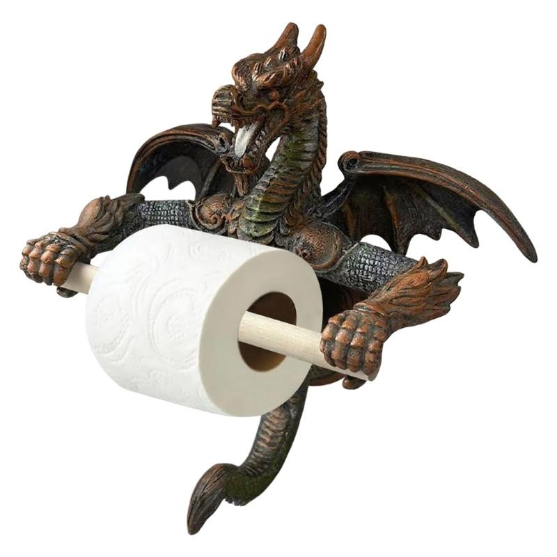 Unique Dragon Toilet Paper Roll Holder Bathroom Toilet Paper Stand Wall Mounted Tissue Roll Holder Storage Rack Shelf