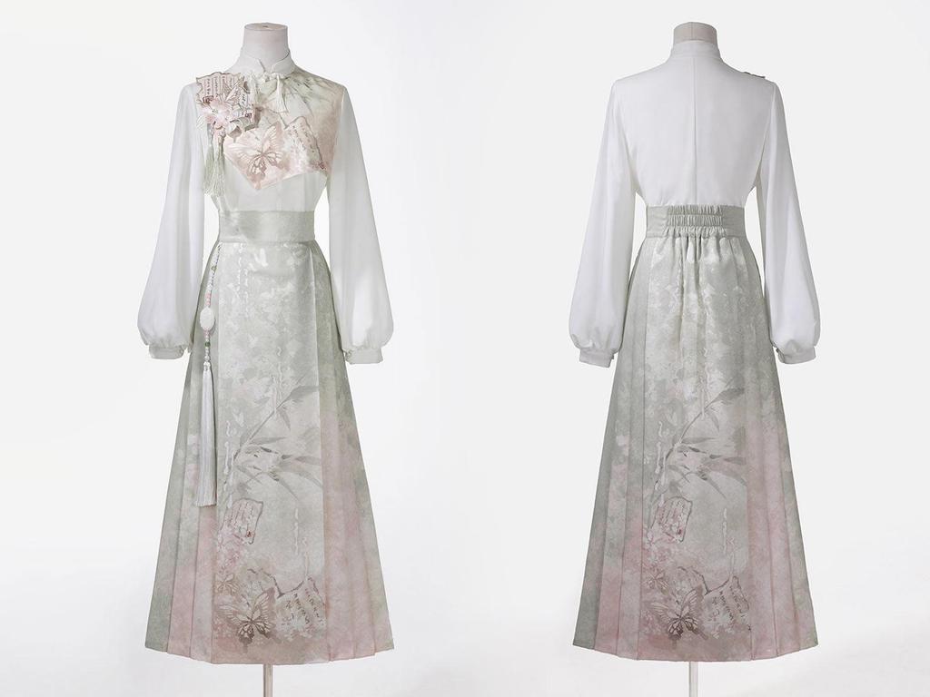 Yi Meng Ge Originální vílí Hanfu Dámská sada: Top a sukně v čínském stylu