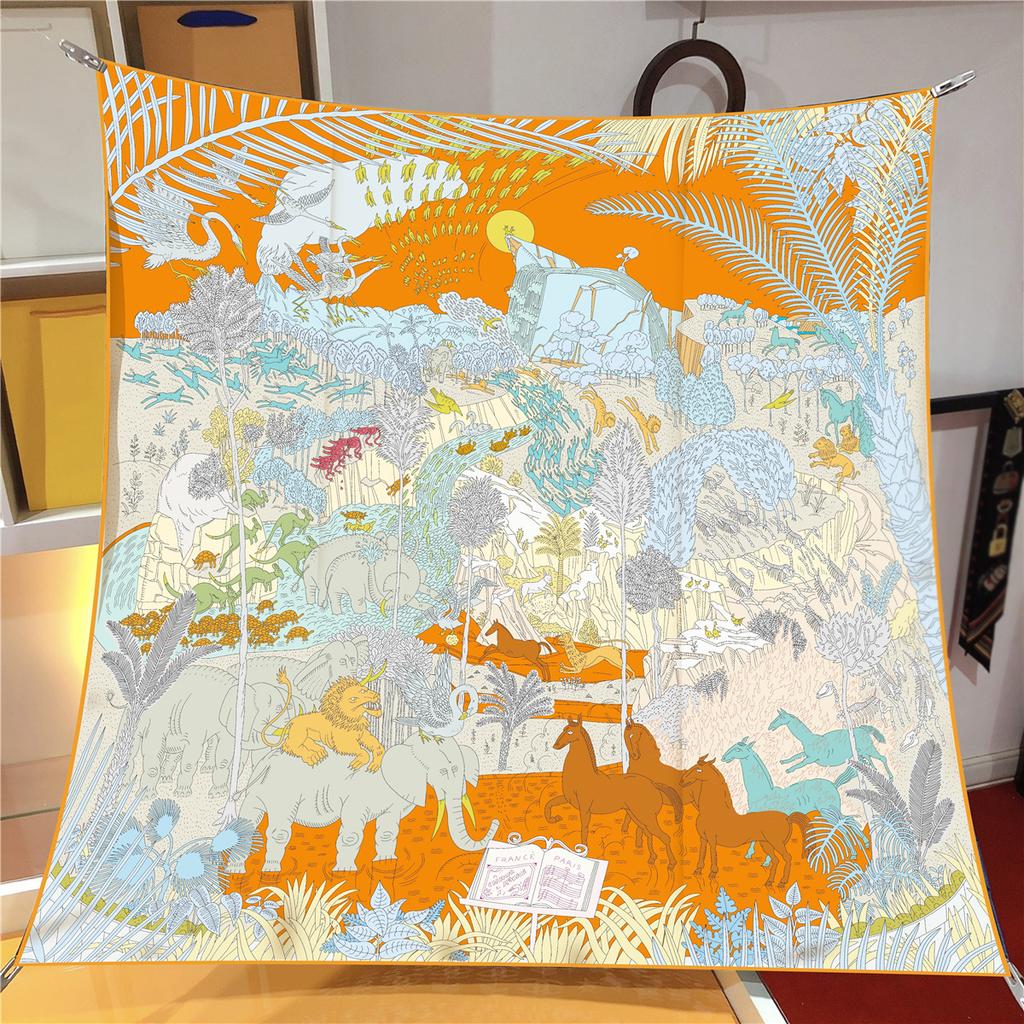 New Summer Air-conditioned Room Warm Square Scarf French Fashion Women's Shawl Gift Fashion Trend Headscarf