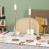 Elegant European Candle Holder Set: Electroplated Three-Piece Metal Ornament for High-End Dining and Wedding Décor.