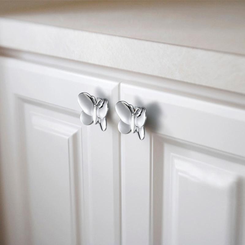1pc Furniture Hardware Butterfly Bee Door Pulls Wardrobe Pulls Cabinet Drawer Cabinet Door Handle Zinc Alloy Single Hole