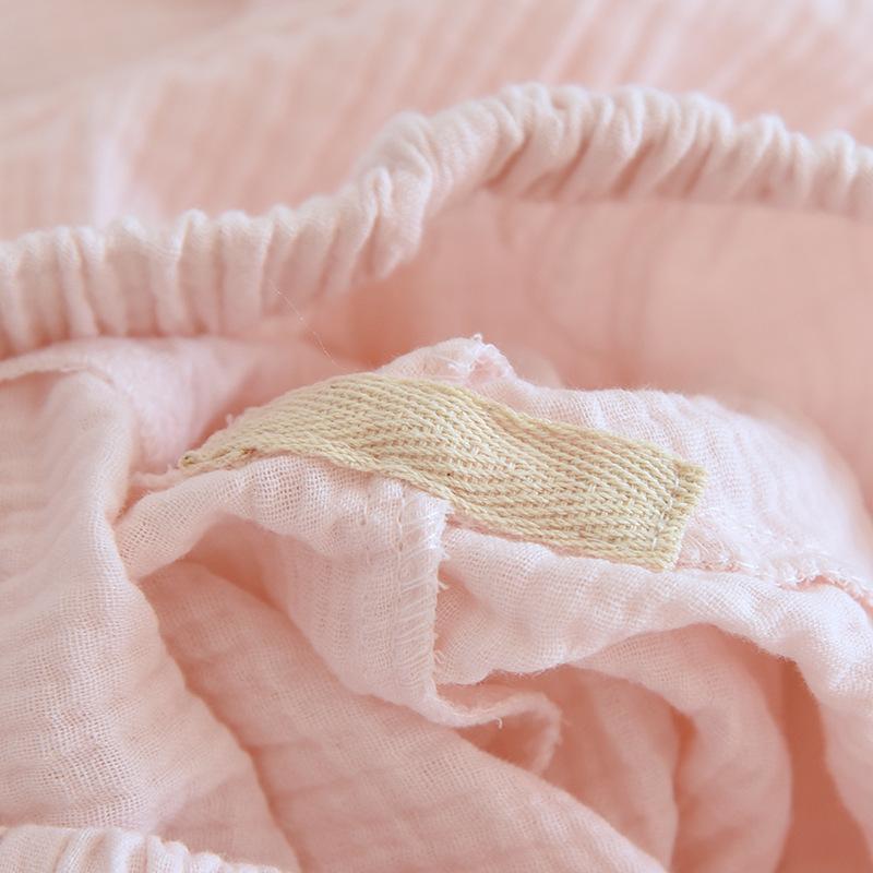 New Spring and Autumn Women's Pajama Set 100% Cotton Crepe Embroidery Home Suit Long Sleeve Long Pants Thin Large Size Set