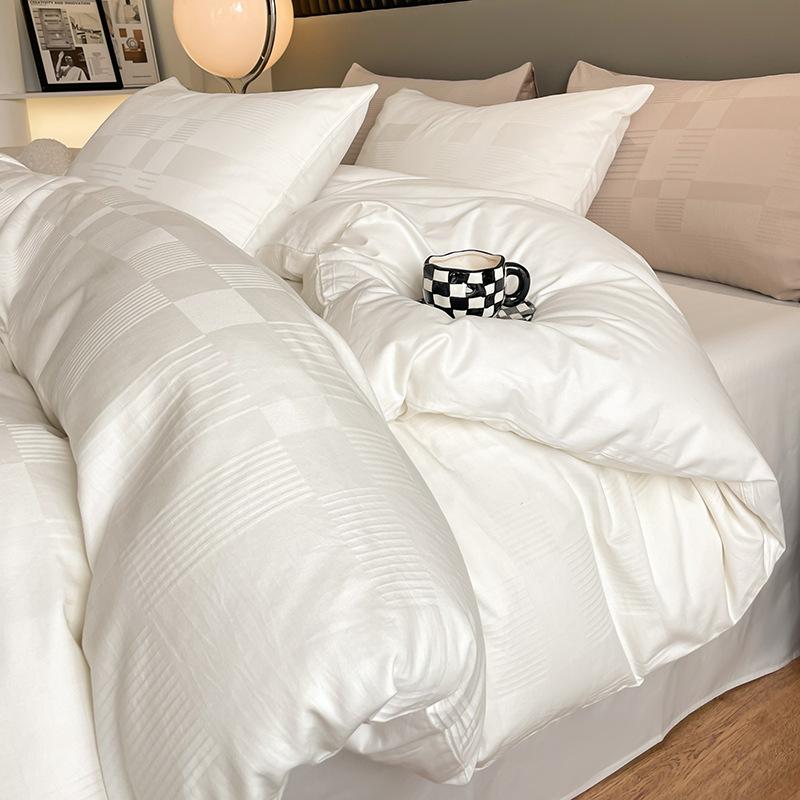 60 Long-Staple Cotton Beds,4-Pcs Set, Pure Cotton, Light Luxury, High-End Bedding, High-End Quilt Cover, Bed Sheet 3-Pcs Set