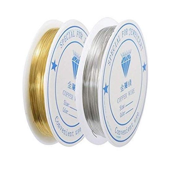 Accessory wire diameter 0.5mm 2 rolls total 20m craft copper art parts handicraft supplies DIY handmade silver + gold