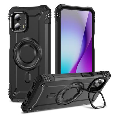 Military Phone Case for G 5G Anti-fall Magnetic Hidden Aluminum Alloy Lens Bracket Phone Case