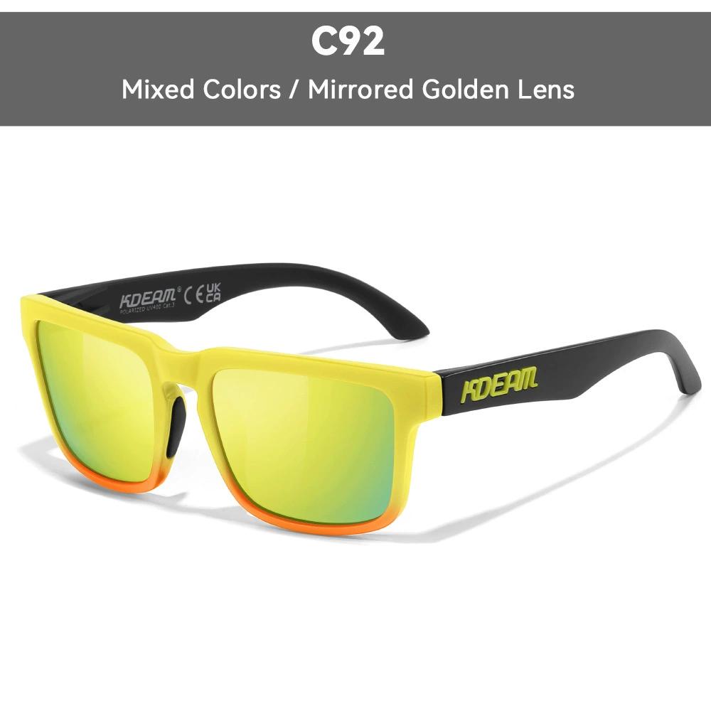KDEAM Brand Men Square Polarized Sunglasses Colorful Design Cool Fashion Women Shades Summer Sun Glasses Mirrored Coating Lens