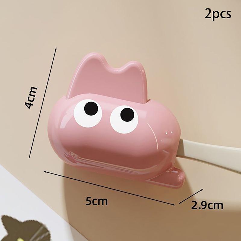 

2 шт. Крышка для зубной щетки в форме кошки, дорожный протектор для зубной щетки, дорожный чехол для щетки, портативная крышка-клипса для зубной щетки розовый
