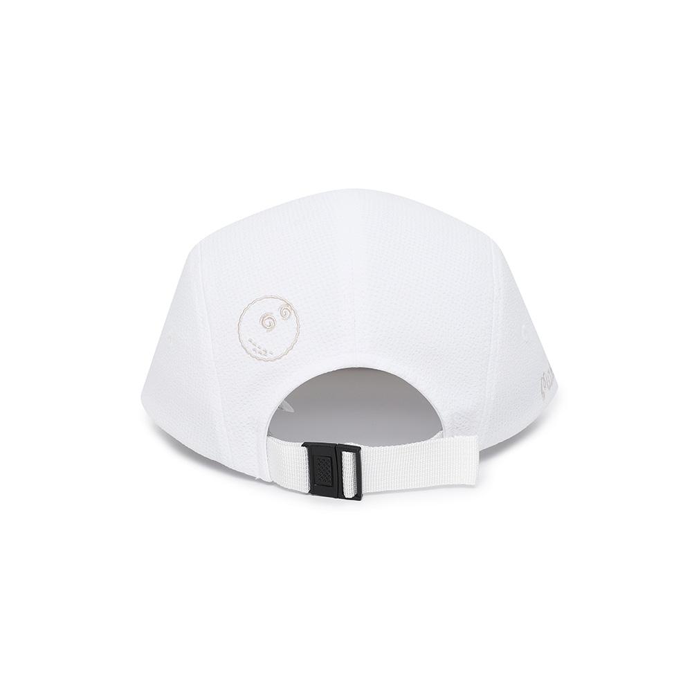 MALBON GOLF Seersucker Wide-Bridal Cap Off White