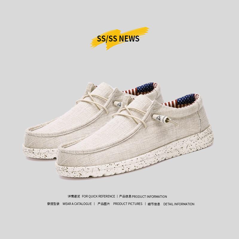 Canvas Shoes Breathable Men's Loafers Casual Comfortable Footwear Designer Shoes Men Zapatos De Hombre Plaid Woven Canvas Shoes