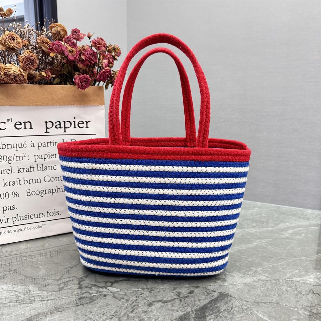 Outdoor Cotton Rope Dachshund Woven Bag Bucket Tote Bag Large Capacity Household Woven Shoulder Gift Basket Bag