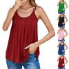 Women's New Summer Vest With Pleated Thin Straps, Loose And Casual