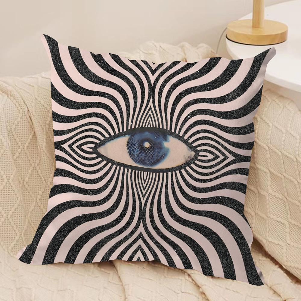 MMariano PPeccinetti Op Art Cushion Cover Silky Short Plush Invisible Zipper Dustproof Sofa Pillow Case For Home Decor
