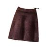 Fluffy Mini Skirt for Women Autumn and Winter Knitted Short Skirt Mid Waist A-line Skirt
