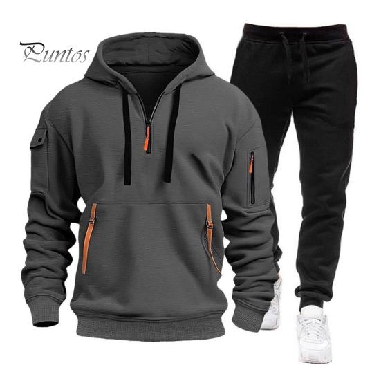 

Комплект из 2 предметов: мужская толстовка, брюки, комплект с капюшоном, завязками на шнурке, длинные спортивные топы с эластичной талией, длинные брюки, однотонный мешковатый спортивный костюм L темно-серого