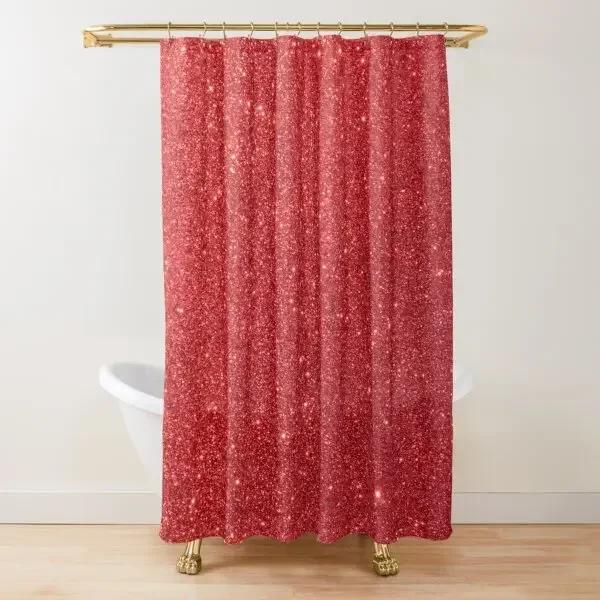 Gold Glitzer Glam Duschvorhang, goldfarbener Funkelnder Glänzender Kunst Badevorhang, Polyester Waschbares Badezimmer Vorhänge Set mit Haken