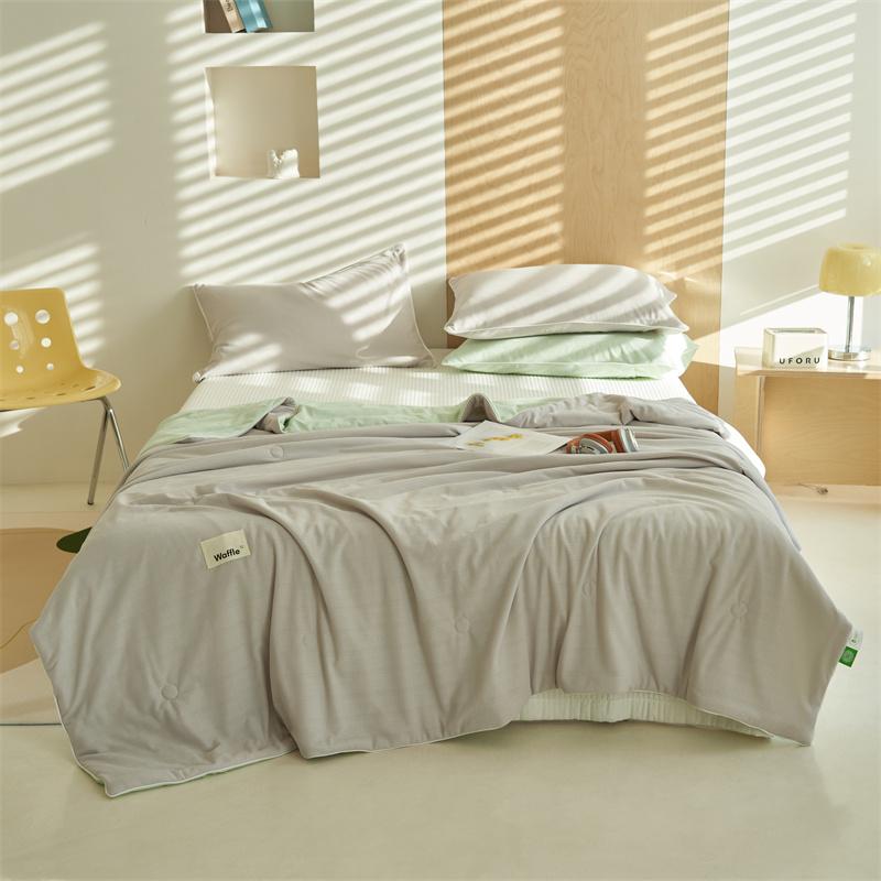 New Waffle Patterned Cool Feeling Summer Comforter Single PackSkin-friendly Soft Breathable and lightweightMachine Washable